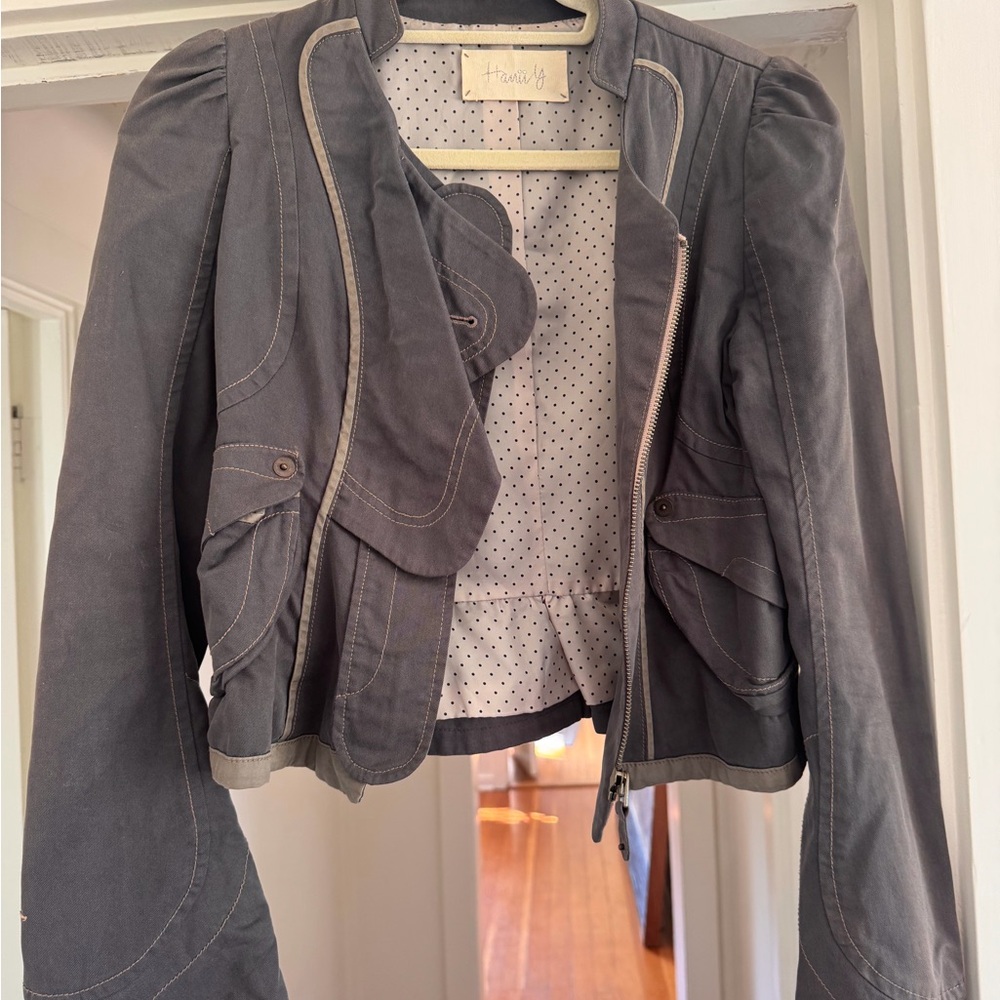 Hanii Y Archival Y2K Avant Garde Peplum Military Jacket Size 38
